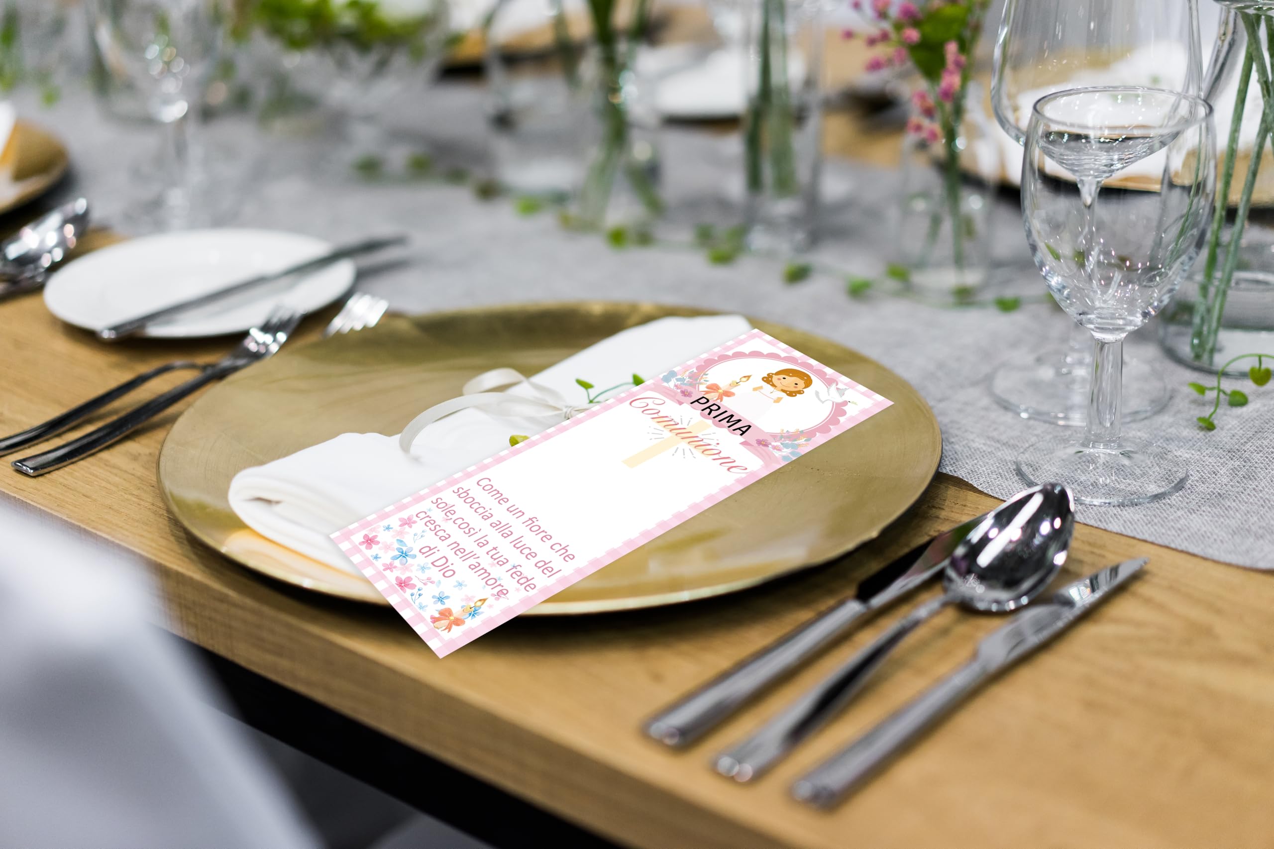 Segnaposto Prima Comunione - 60 Pezzi, Personalizzabili Con Nome E Data, Per Tavola E Bomboniere - Foto 5