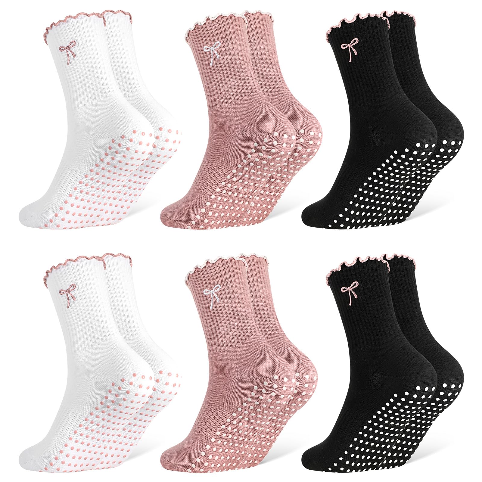 Jspupifip Cute Pilates Socks with Grips Non Slip Yoga Socks for Women