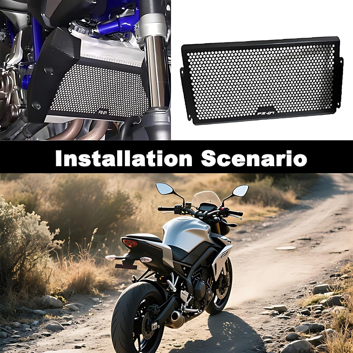 Radiator Guard Fit For Yamaha FZ-07/MT-07/FZ07/MT07 (2014-2025) - Aluminum CNC Protection - Etched Logo