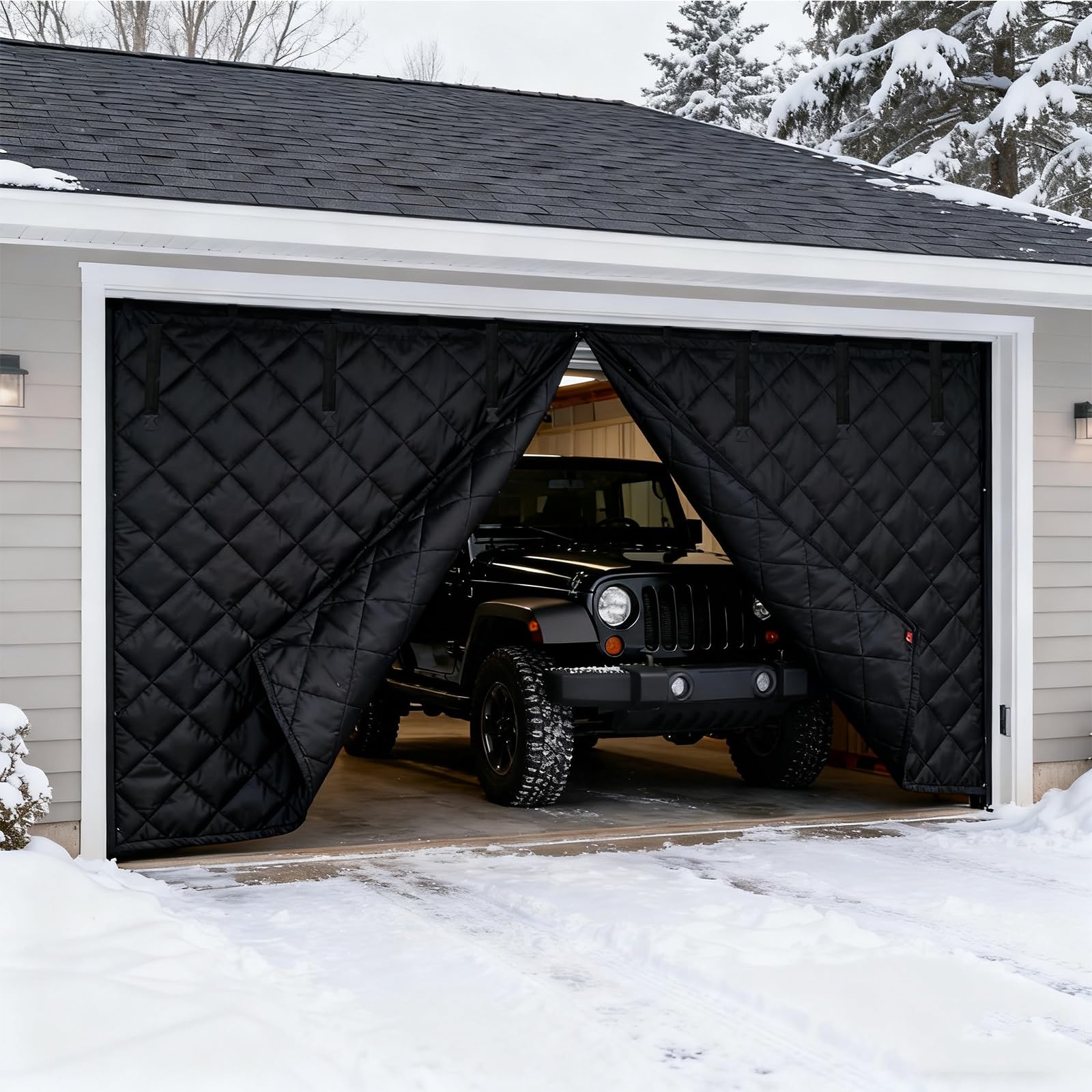 Rideau Thermique Anti Froid Garage, Isolant Porte De Garage, Rideau Thermique Isolant Anti Froid Et Chaleur, Rideaus Pour Porte De Garages, Noir 427x244cm(Gris,305x274 cm)