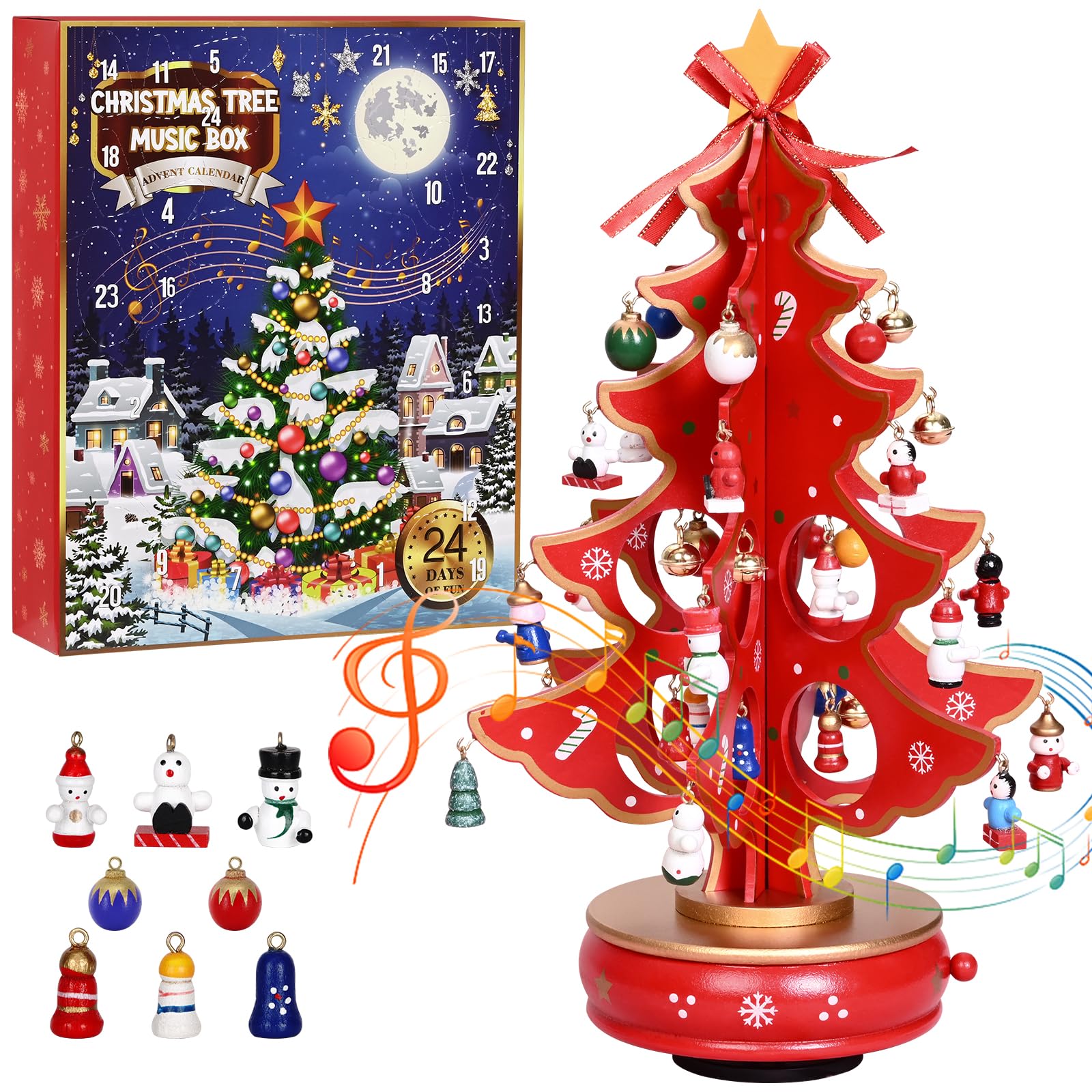 Amazon.com: Uspring Christmas 24 Days Countdown Advent Calendar