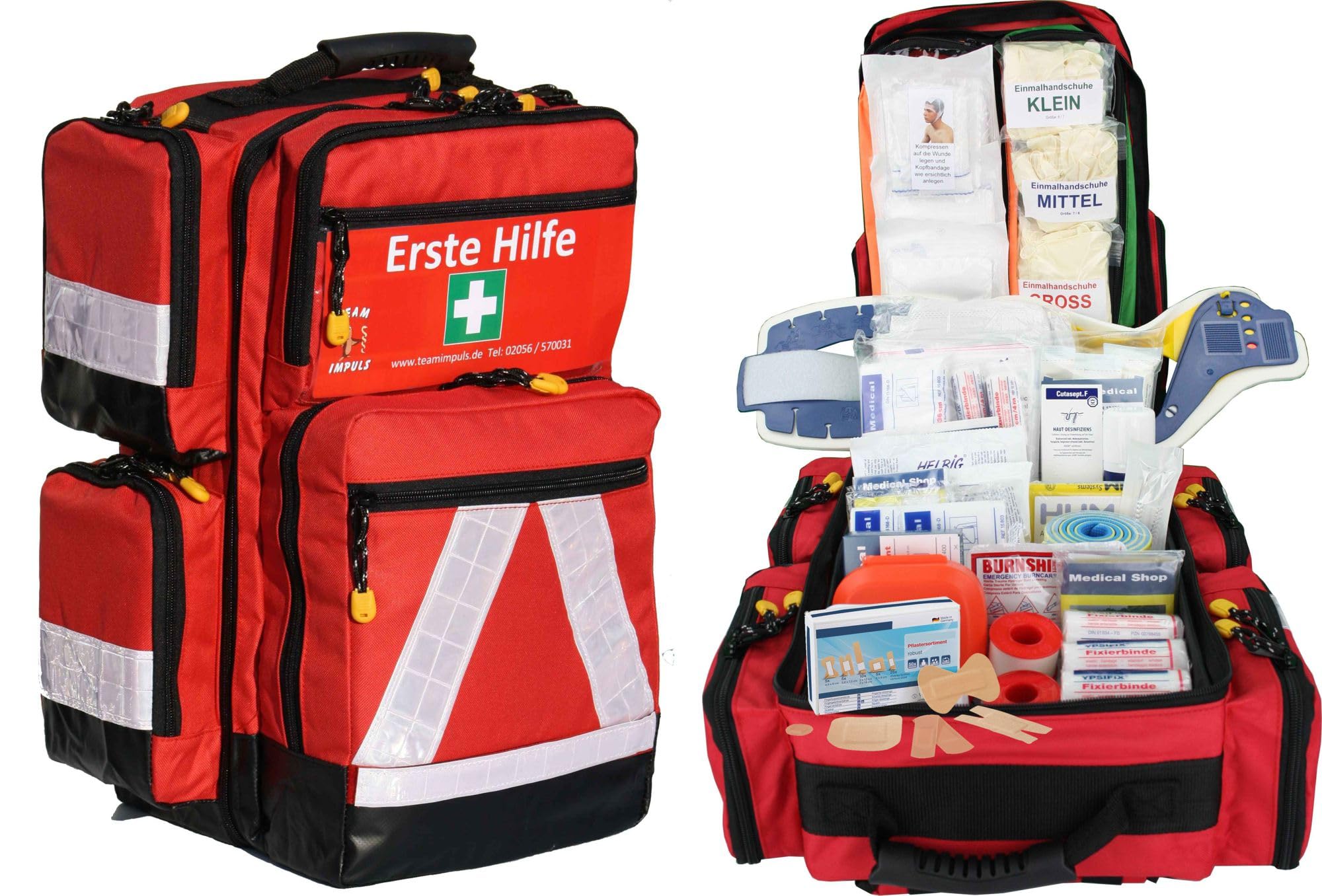 Erste Hilfe Notfallrucksack gefüllt für Sport & Freizeit & Event