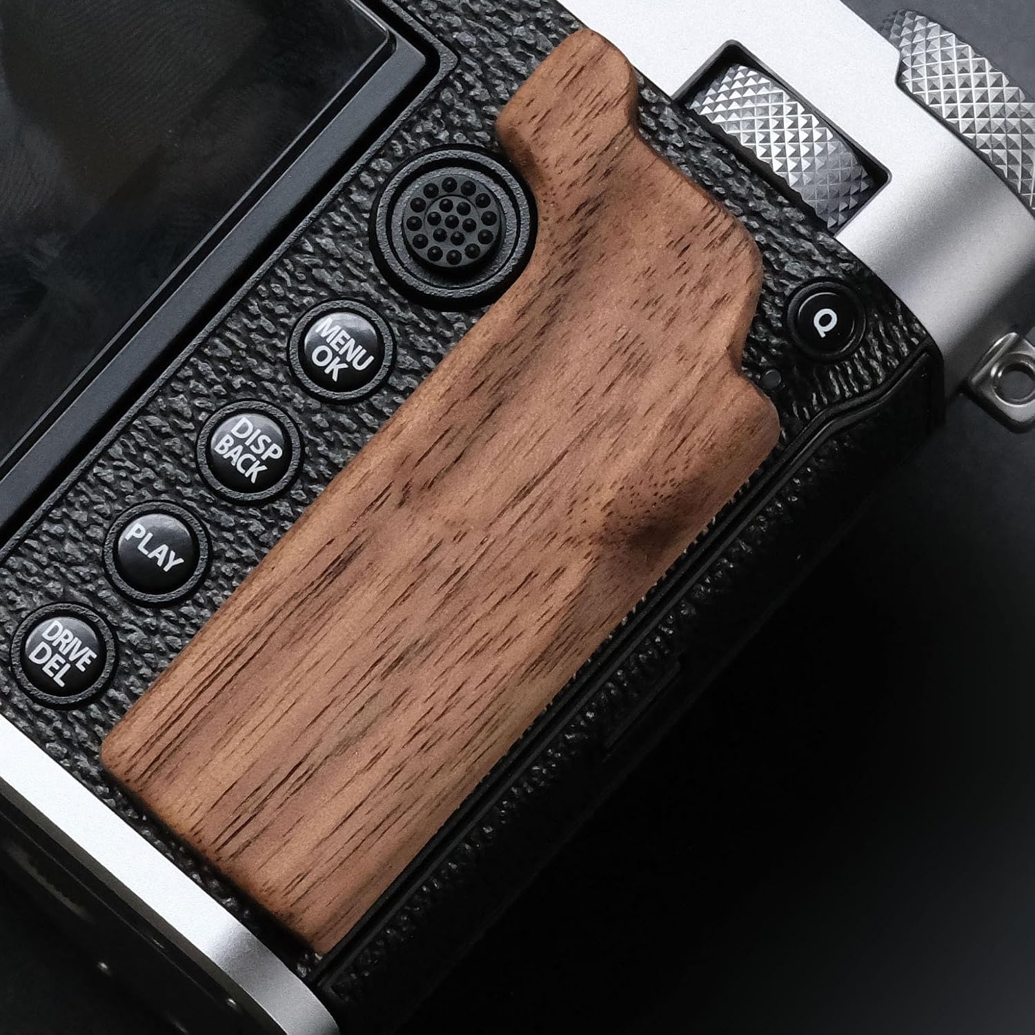 Wood Wooden Thumb Up Grip Sticker Finger Handle for GFX100RFCamera (Walnut)