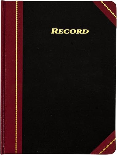 Adams Libro mayor de registro, 8.25 x 10.75 pulgadas, 5 cuadrados por pulgada, 300 páginas tintadas, negro y granate (ARB810R3M)