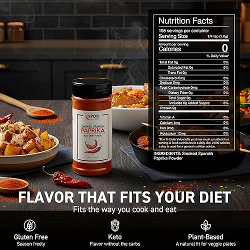 Miniatura 2 de SPQR Seasonings - Paprika española ahumada XL, tarro de 7 onzas, grado de restaurante gourmet, sabor a pimentón español ahumado
