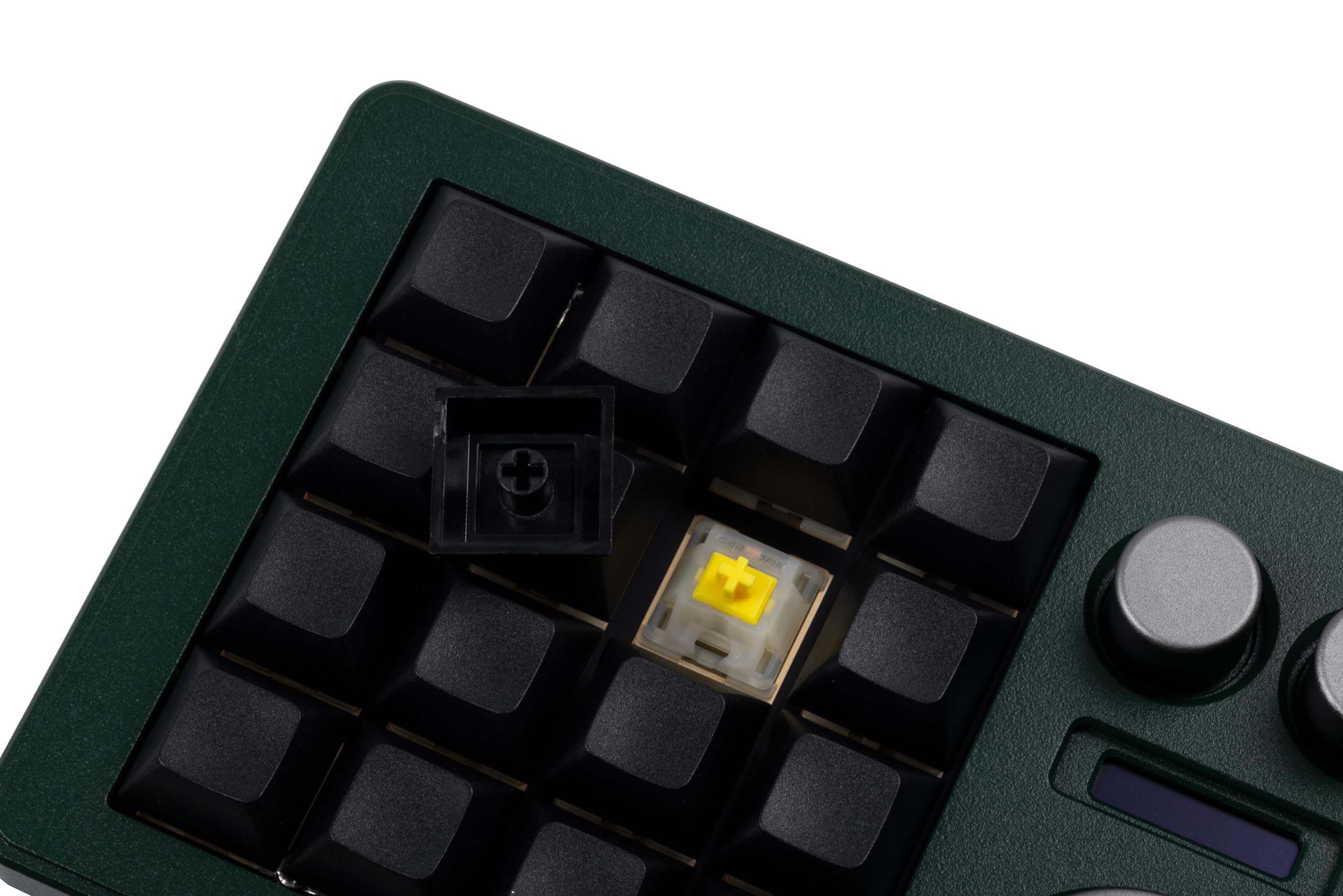 DOIO KB16 Aluminium-Makro-Pad Megalodon Triple Knob, VIA-kompatibel, Mini-Tastatur für Designer (Dunkelgrün)