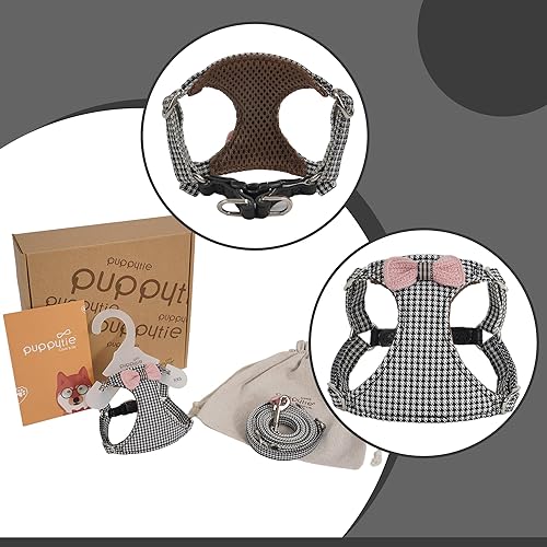 Miniatura 4 de Arnés sin tirones para perro, con correa multifunción, pechera suave y ajustable para mascota, no ahorca, chaleco a prueba de escape, blanco y negro