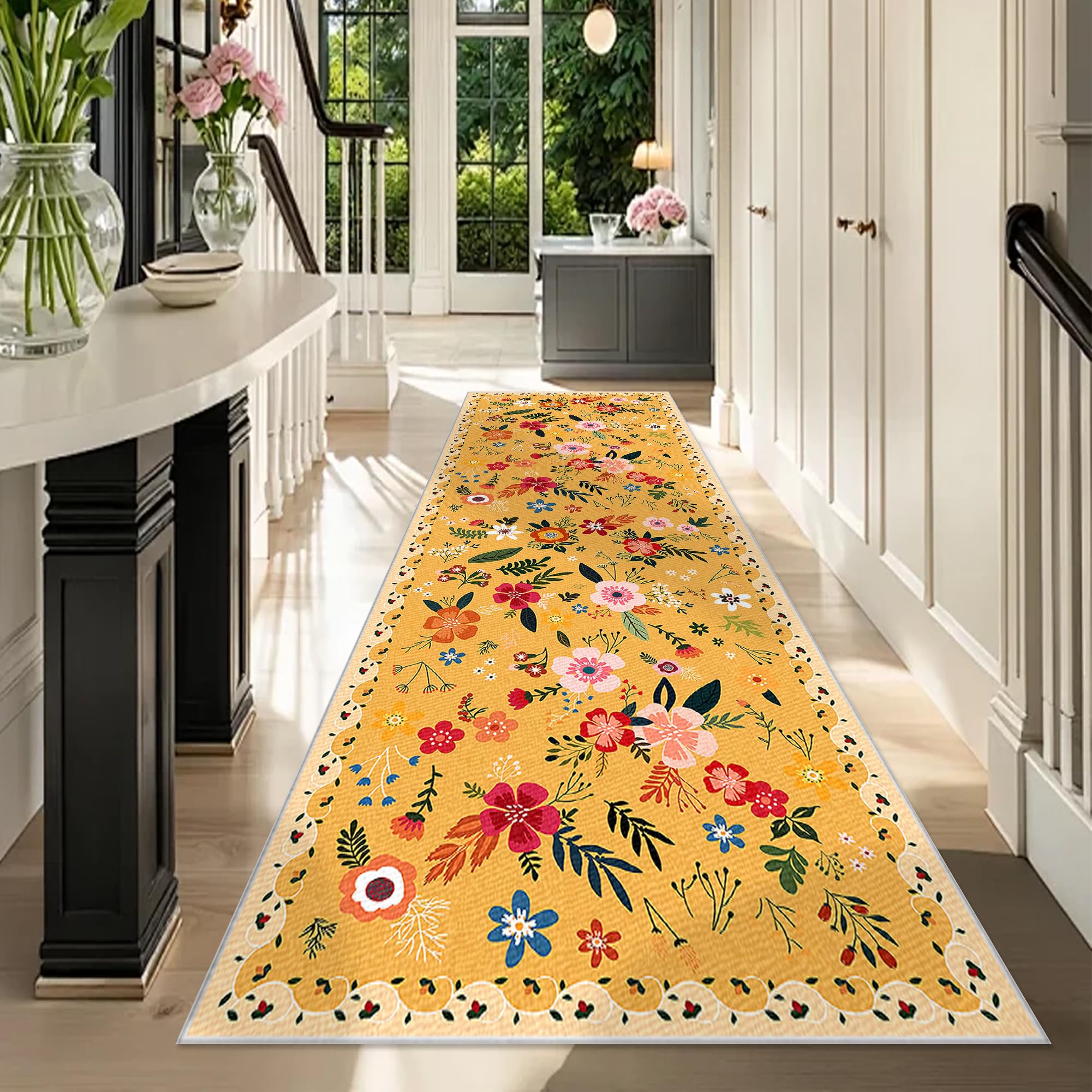 Dywan chodnik do przedpokoju kuchennego antypoślizgowy zmywalny 70 x 500 cm dywanik kuchenny dywanik wejściowy do wnętrza chodnik chodnik do kuchni dywan salon krótkie futro dywan sypialnia