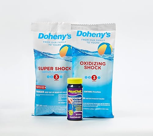 Doheny's Paquete de choque de grado profesional de piscinas enterradas Agrupa tu choque y ahorra Los kits incluyen tiras de prueba Super Shock,