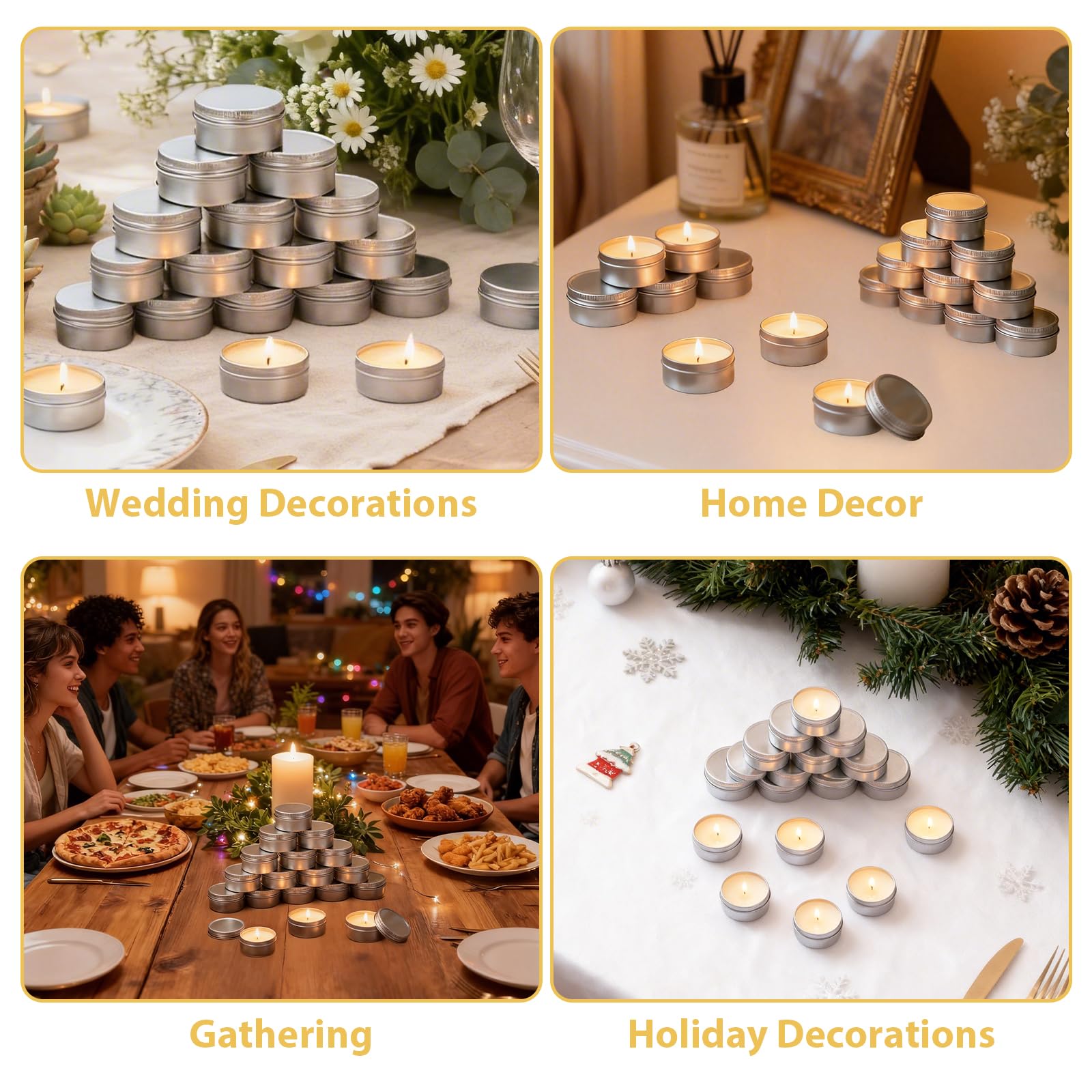 Mini-Soja-Kerzen-Set, 28 g, 100 Stück, Mini-Rosenduft, Hochzeitsgeschenke für Gäste, Gastgeschenke und Geschenke, perfekt für Hochzeit, Babyparty, Geburtstag, Heimdekoration und