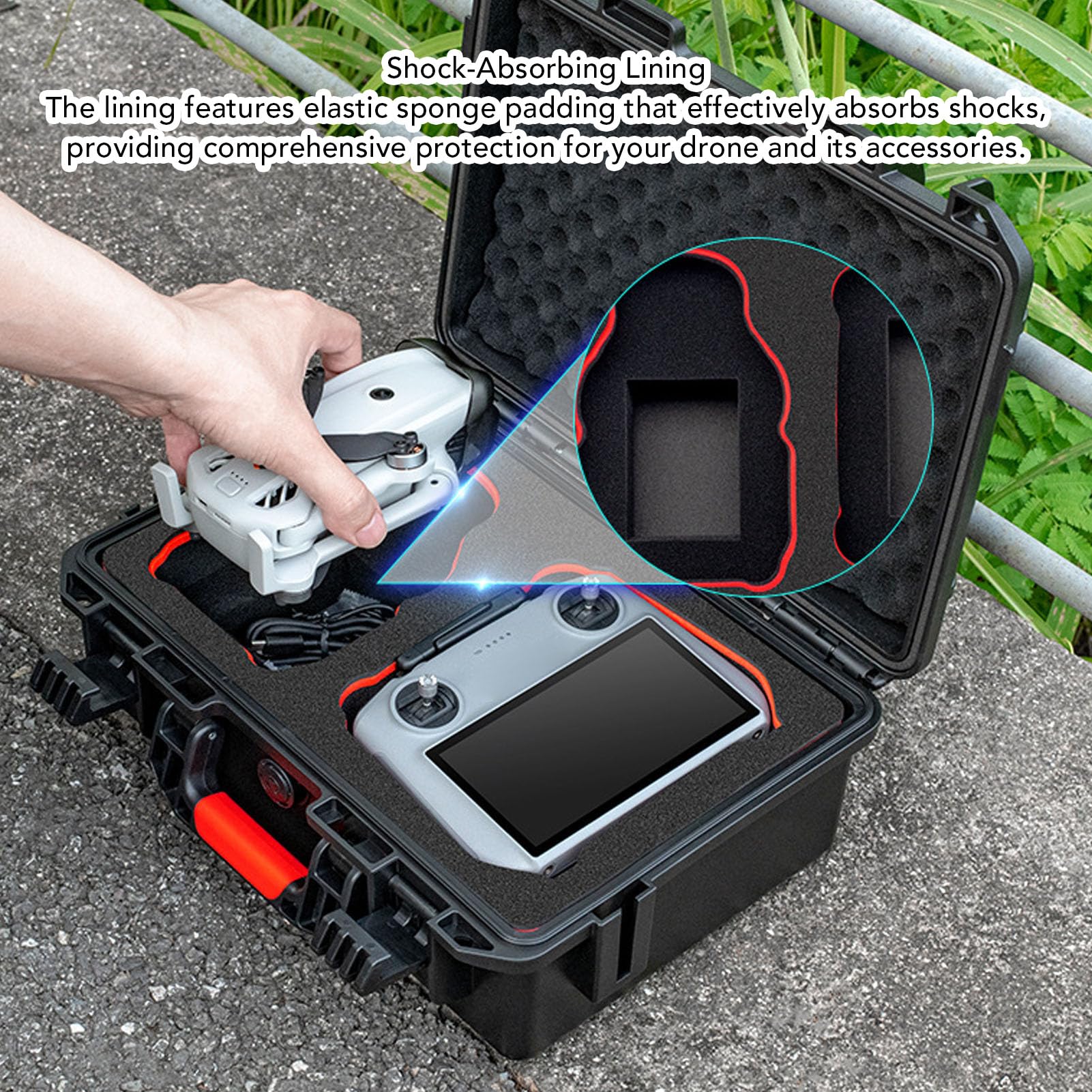 Naroote Custodia per Drone per Lito 1 e Lito X1, Protezione Antiurto Impermeabile di Grande capacità per Custodia Rigida per Attrezzatura da Viaggio