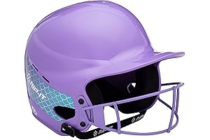 RIP-IT Play Ball Softball Batting Helmet for Girls Ages 5-8 with Face Mask