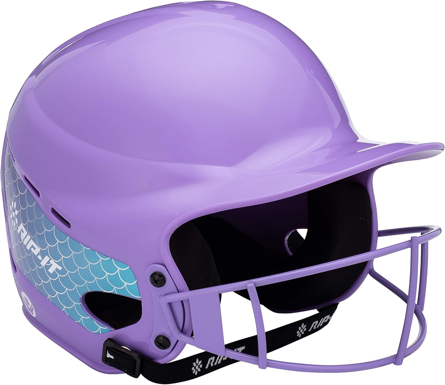 RIP-IT Play Ball | Softball Batting Helmet | Girls T-Ball Softball Helmet with Face Mask Lavender
