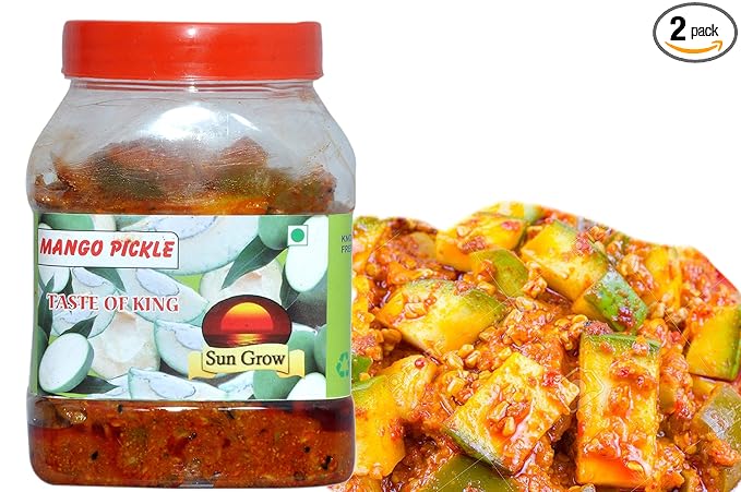 Sun Grow Homemade Organic Herbal Masala Punjabi Mango Pickle Aam Ka achar 850g(You are Being Served Mothers Love)