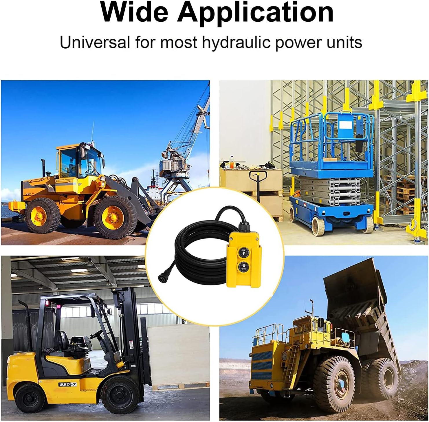 DC House 4 Wire Dump Trailer Remote Control Switch for Double Acting Hydraulic Pump 12V DC to Lift Winch Dump Bed