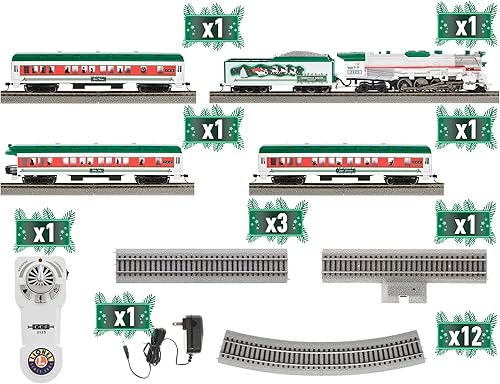 Miniatura 6 de Lionel Tren de modelo de tren con Bluetooth HO Gauge para pasajeros de Navidad Cheer con control remoto