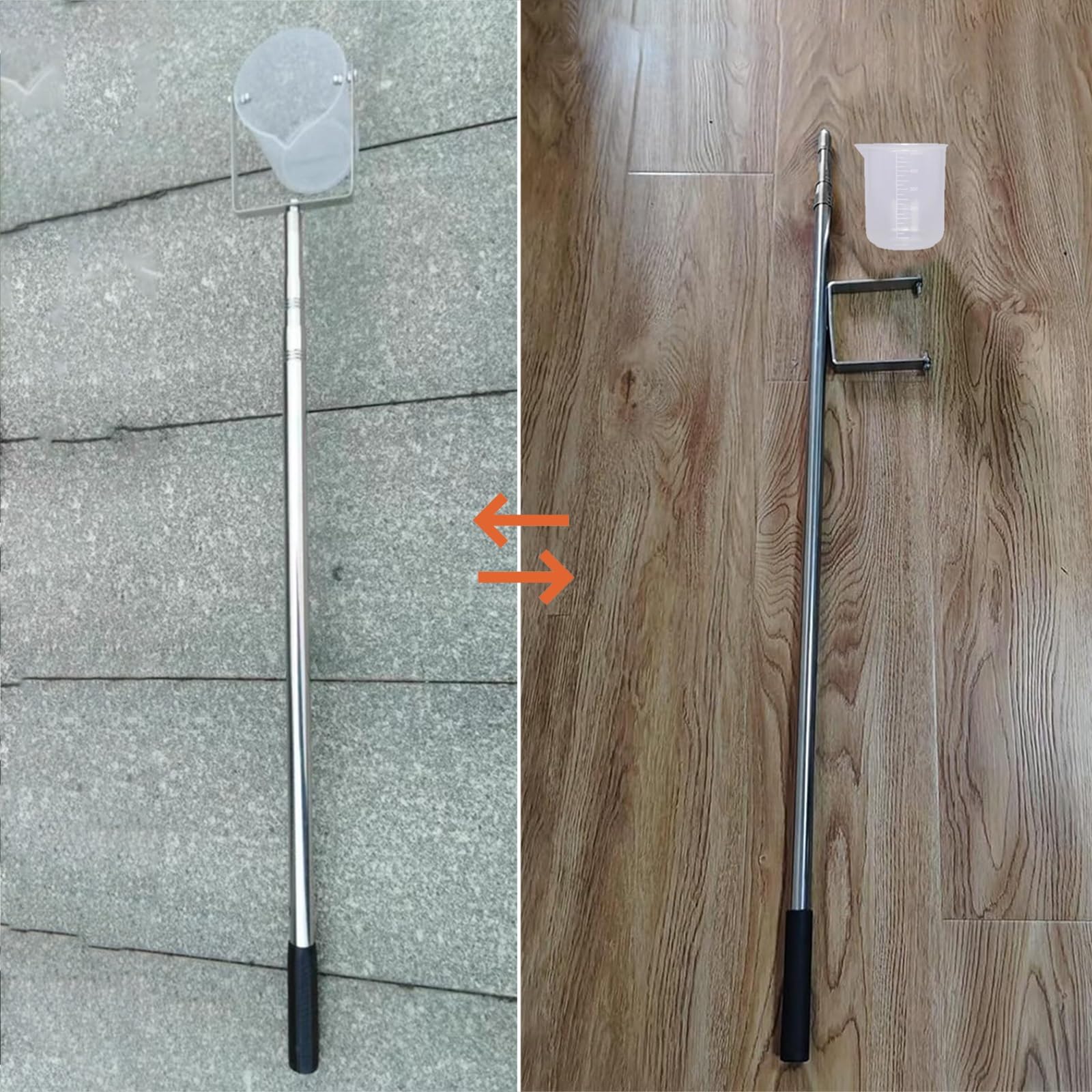 Campionatore D'acqua Leggero Asta Telescopica Raccoglitore D'acqua, Becher a Pendolo Kit di Mestoli Campionatori per Impianti di Produzione/Laboratori/Piscine, Acciaio Inox 304 Palo Retrattile(0.86 -