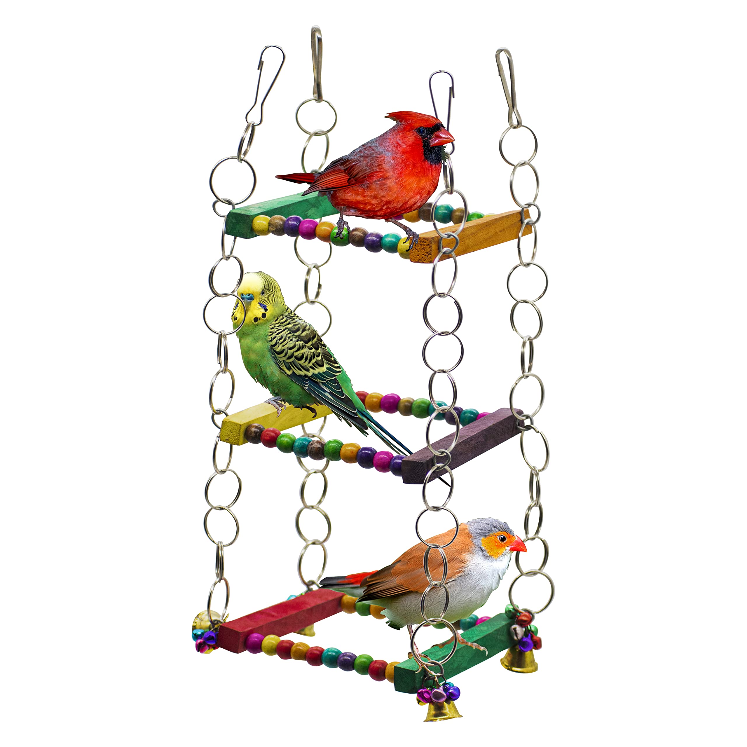 GREENBIRDS Toys Playful 3-Storey Wooden Perch Swing Colorful Natural Parrot Toys Cage Accessories Resting Toy Wooden Training Aid for Love Birds, Budgies Small & Medium Bird & Parrots (B0BR8L1YPB) Amazon Price History, Amazon Price Tracker