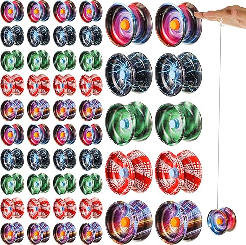 Lenwen 50 piezas de aleación sensible colorido Yoyo a granel metal principiante cuerda trucos adultos jugadores bola de tecnología de retorno