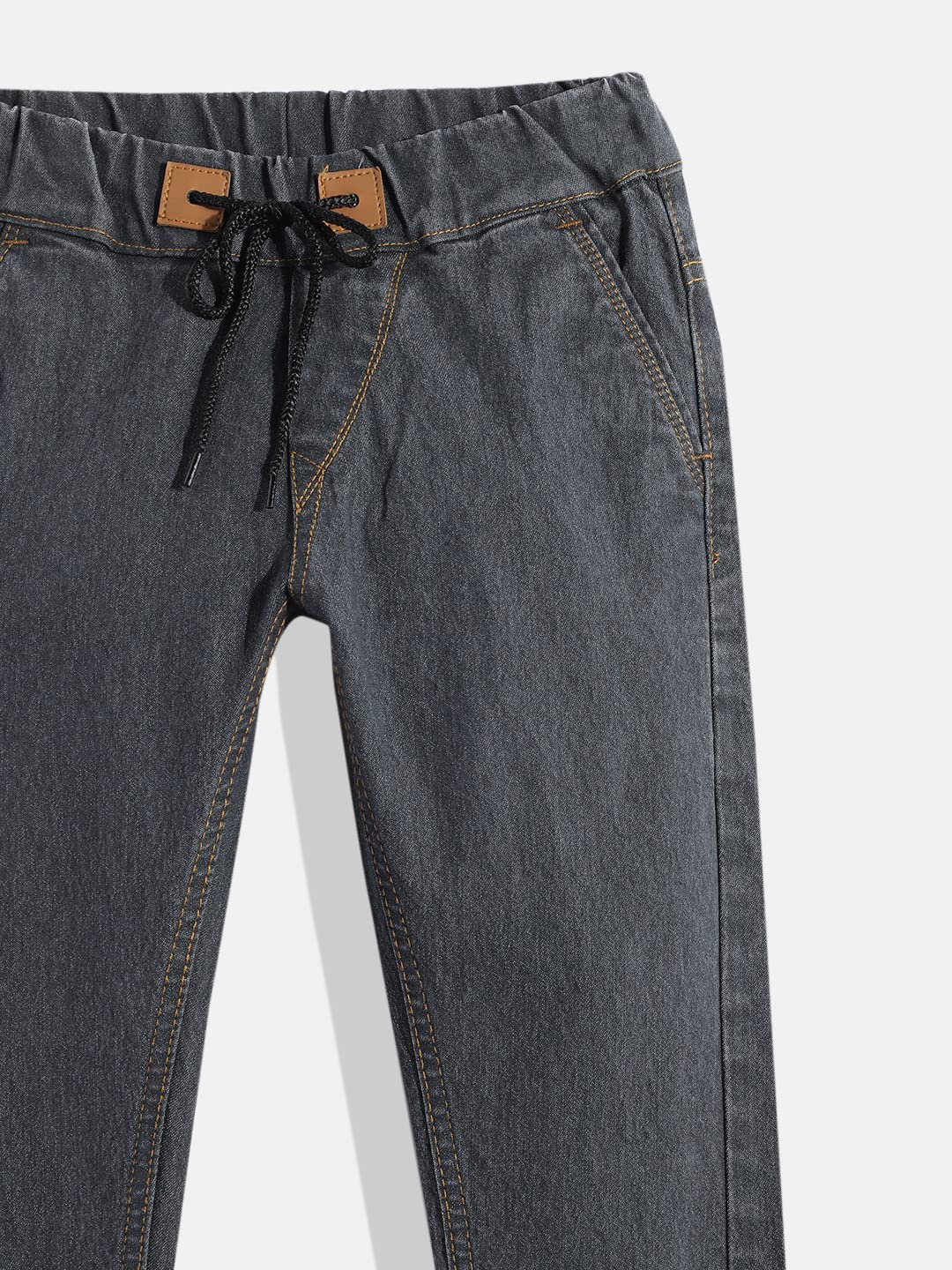 Urbano Juniors Pantalones vaqueros elásticos de mezclilla lavados, ajustados, color azul oscuro para niño, Gris, 8-9 a�os