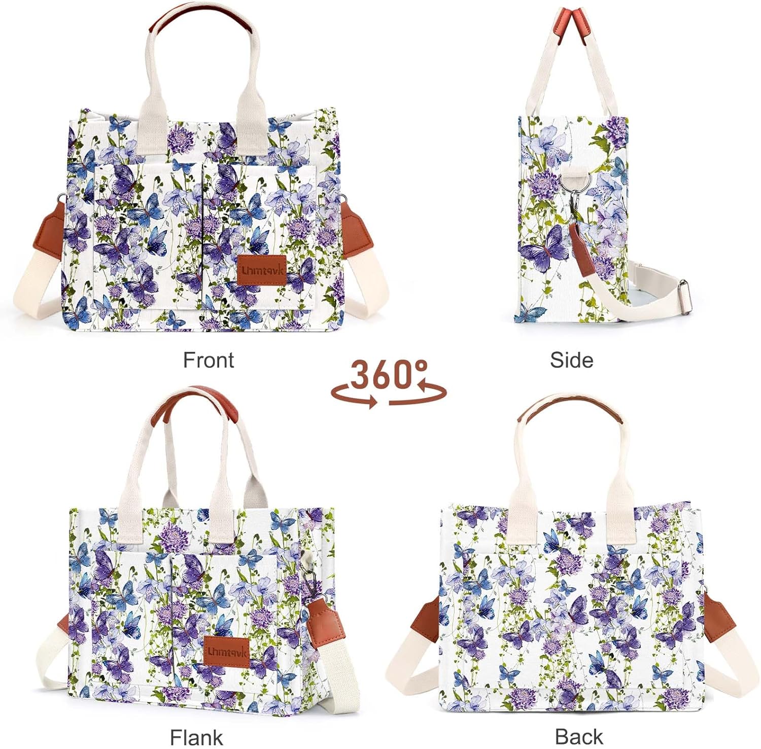 LHMTQVK Canvas Tote Bag for Women, Large Work Purses Bible Tote