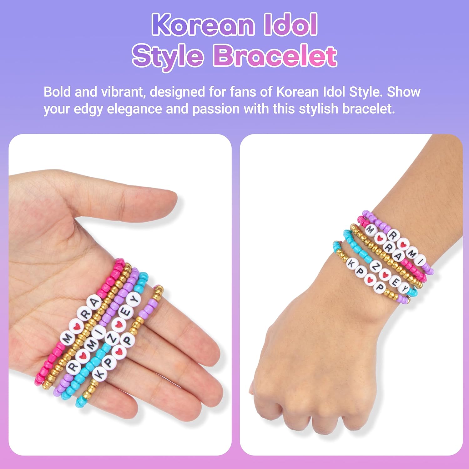 Beaded Bracelets 5pcs Stackable Stretch Friendship Birthday Gifts Bracelets for Little Fans Daughter Women Unique Bracelets - Image 4