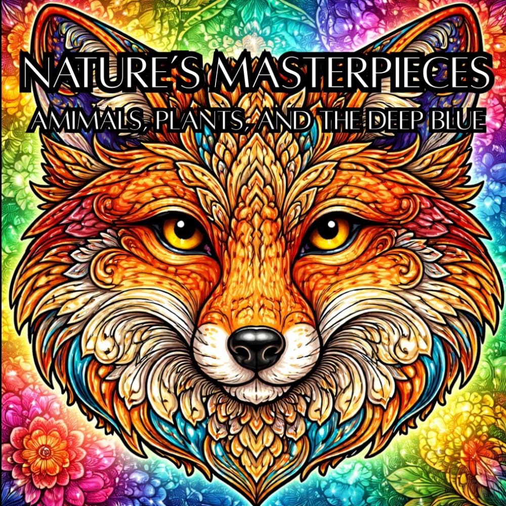 Natures Masterpieces: Animals, Plants and The Deep blue: An Intricate Coloring Journey through Wildlife, Botanicals, and the Deep Blue Ocean