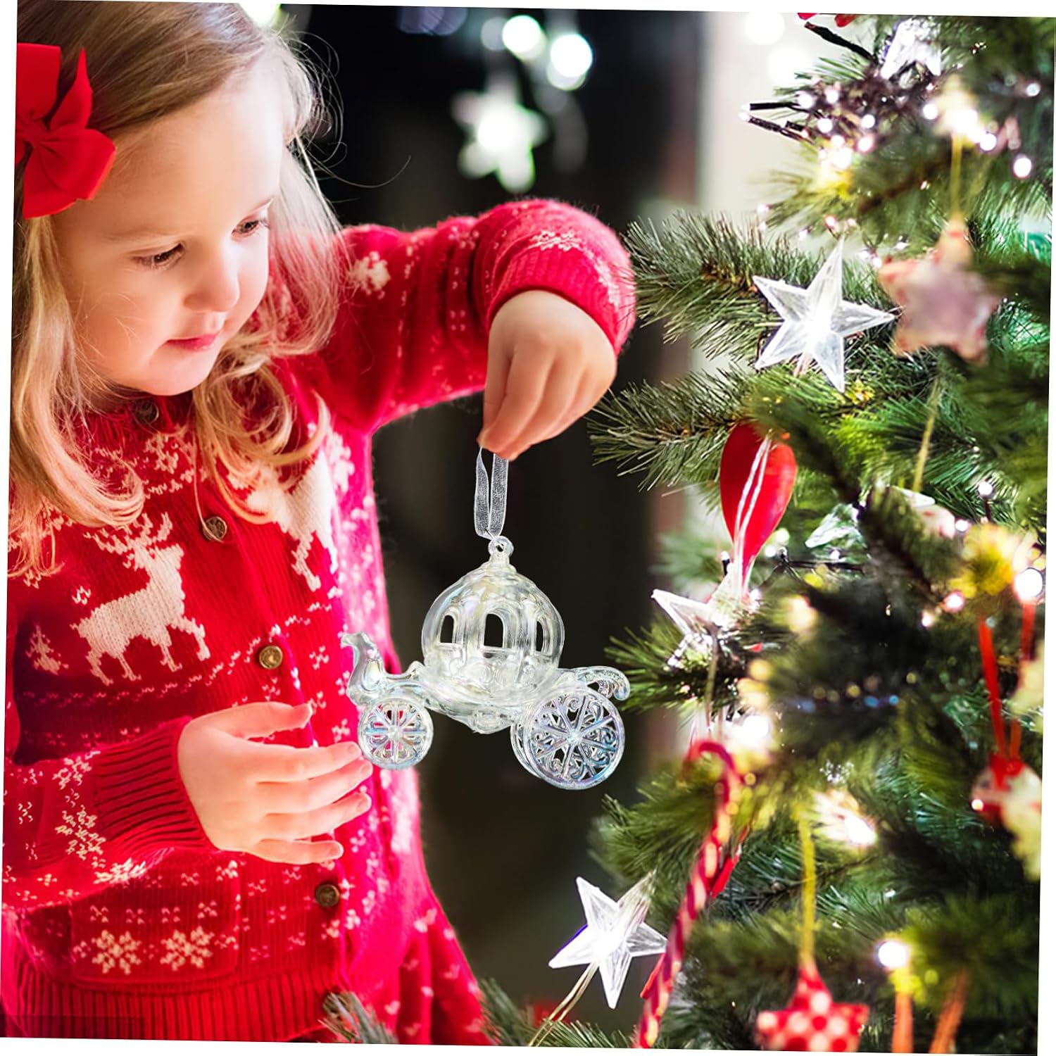Plush Christmas Tree Ornaments Carriage Pendant Decor Xmas Tree Hanging Decor