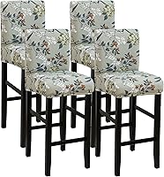 Vista 29 de FORCHEER - Juego de 2 fundas para taburete de bar con respaldos, aspecto de cuero, para taburetes de bar de respaldo corto, extraíbles y lavables