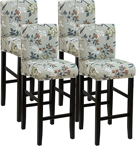 Miniatura 29 de FORCHEER - Juego de 2 fundas para taburete de bar con respaldos, aspecto de cuero, para taburetes de bar de respaldo corto, extraíbles y lavables (2