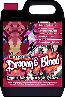 Pro-Kleen Dragon's Blood Extreme Fallout Remover 5L – Ultimate Iron Contamination Cleaner for All Wheel Types! Super Concentrated, pH Neutral Formula – Perfect for Alloy Rims, Paintwork, and Glass
