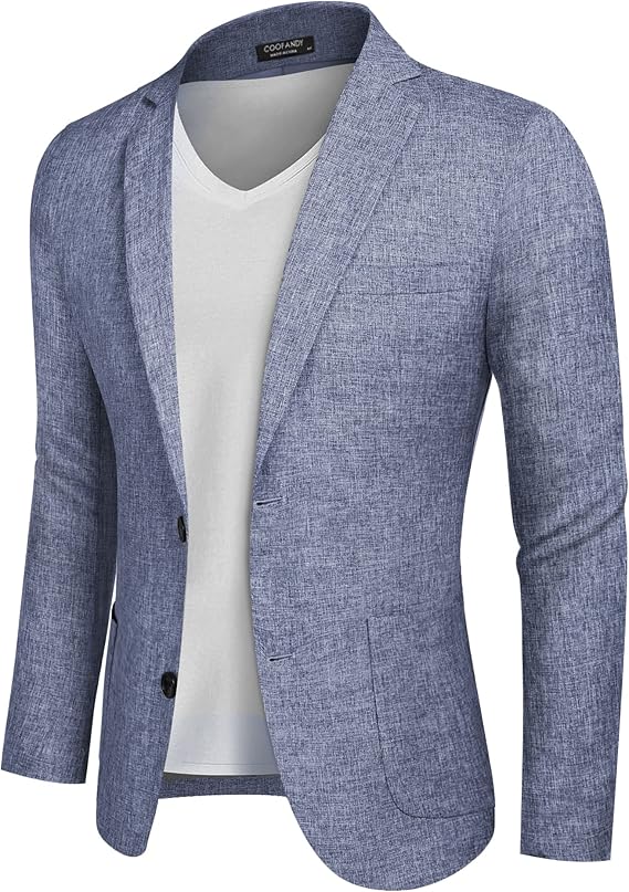 COOFANDY Mens Casual Blazer Sport Coat Lightweight Two Button Business