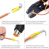 Vista 6 de Wirefy Conectores de pala termorretráctiles – Conectores de alambre de 3 vías – Conectores de doble pala – Terminales de desconexión rápida