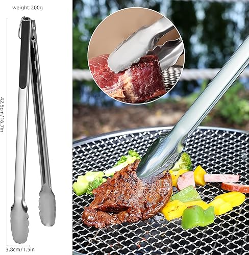 Miniatura 3 de Accesorios para parrilla de barbacoa, 21 piezas de accesorios de parrilla para parrilla al aire libre, herramientas de parrilla de acero inoxidable,