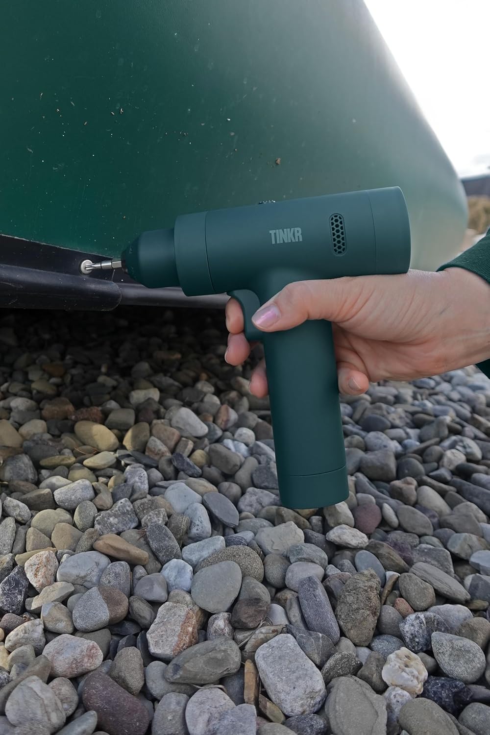 TINKR Cordless Brushless Drill 12V – Dual Speed 30 Torque Settings, LED Display & Type-C Charging, 2000mAh Li-Ion Battery, Compact Power Drill with Soft Grip & Carry Bag (Green)