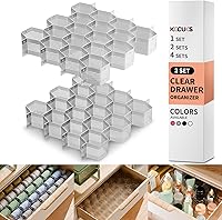 Vista 1 de Honeycomb Separator Adjustable Drawer Organizer Divider for Underwear Belt-Scarf Socks Organizer (Gray(2pcs)) Gris (2 piezas)