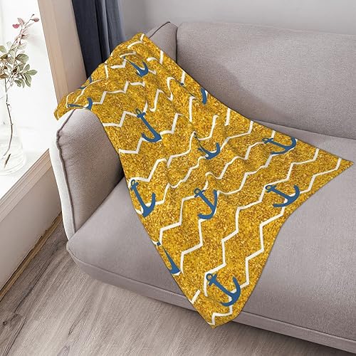 Miniatura 5 de Manta amarilla de forro polar suave para cama, manta ligera para sofá de 50 x 40 pulgadas, bonita decoración del hogar, azul