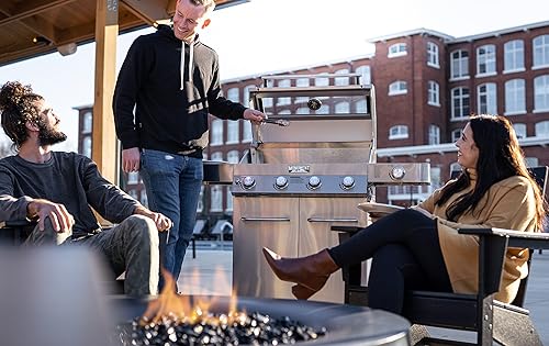 Miniatura 6 de Monument Grills Parrilla de gas natural convertible de 4 quemadores más grande de acero inoxidable estilo gabinete parrillas de propano con kit de