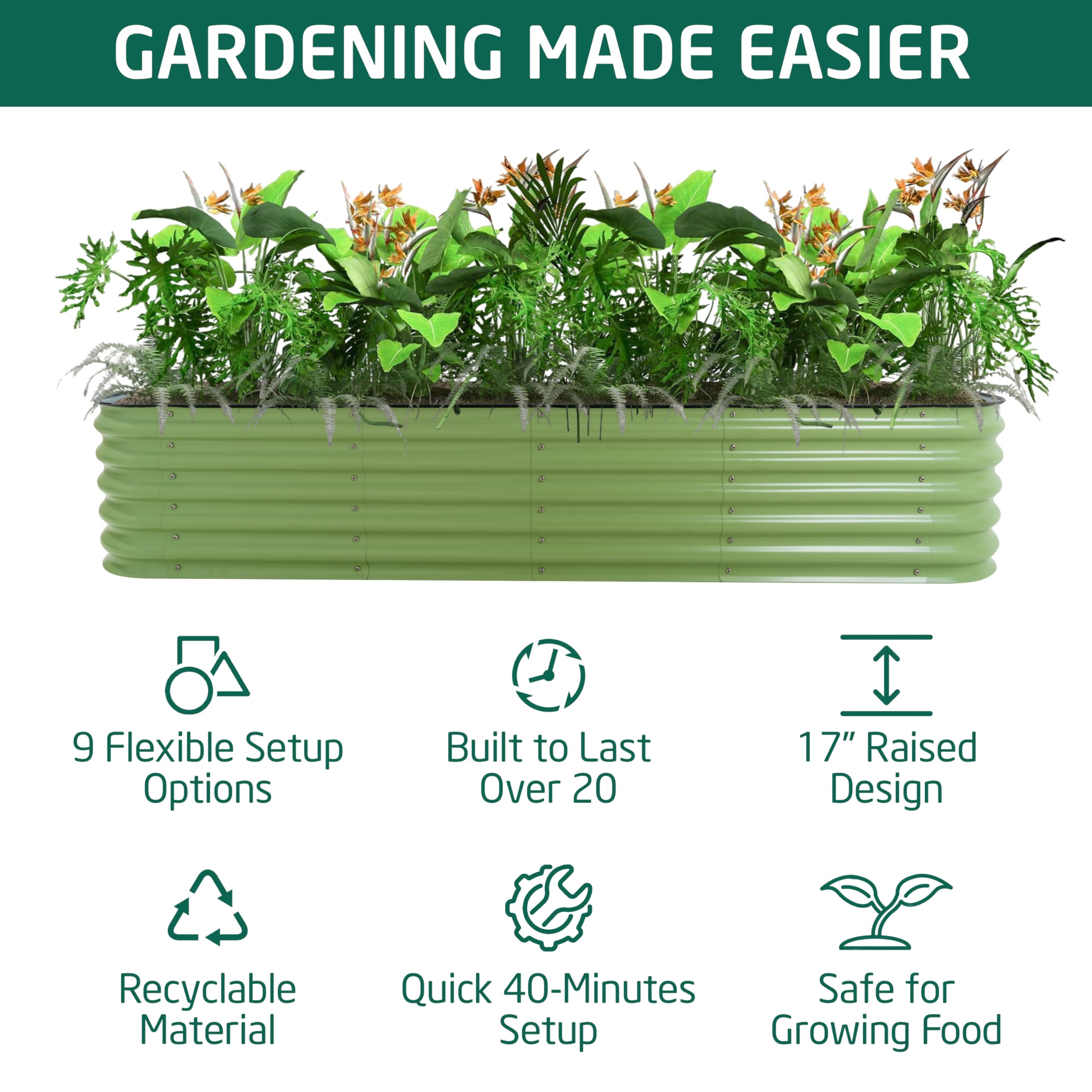 Metal Raised Garden Bed - 9-in-1 Modular Design -5 Metal Raised Garden Bed - 9-in-1 Modular Design -5