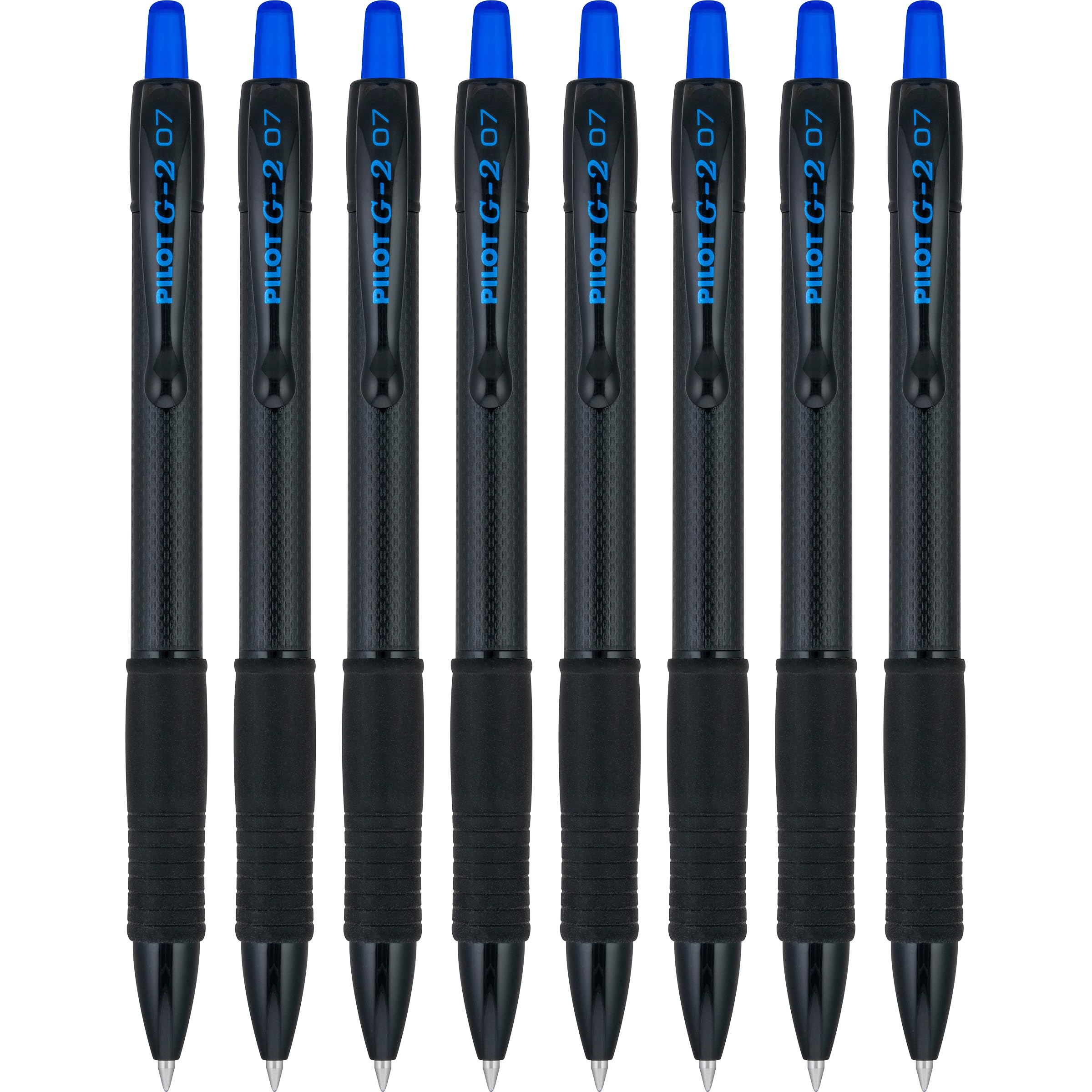 Stylos gel Pilot G2 Edge bleus 0,7 mm : pack de 8 rollers à pointe fine de qualité supérieure