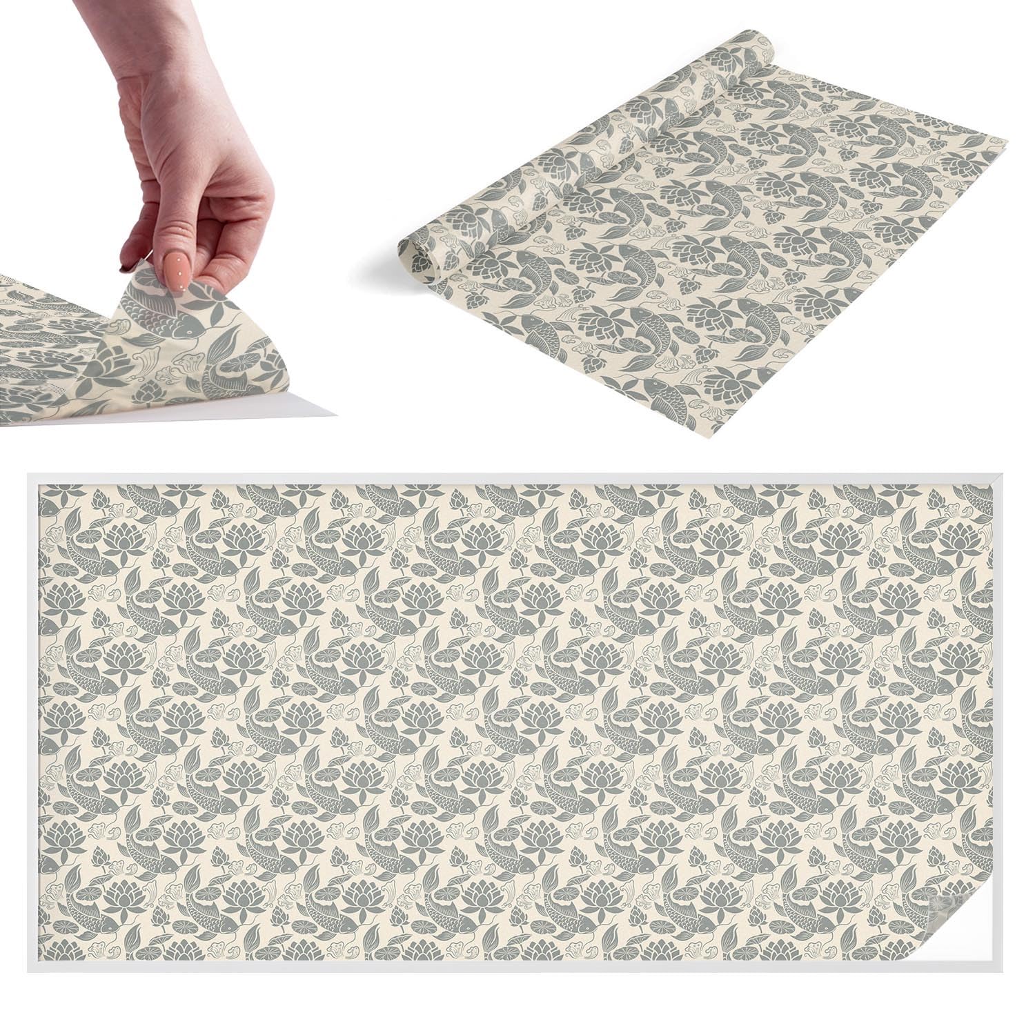 Film pour vitre intimité anti-UV à motifs orientaux occultant pour douche et bureau