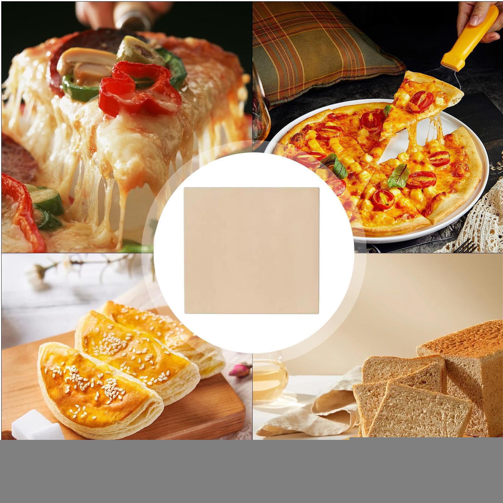 Piedra para pizza para barbacoa doméstica | Pizzaplatte de cerámica para cocinar barbacoa hornear pan interior exterior restaurante barbacoa camping