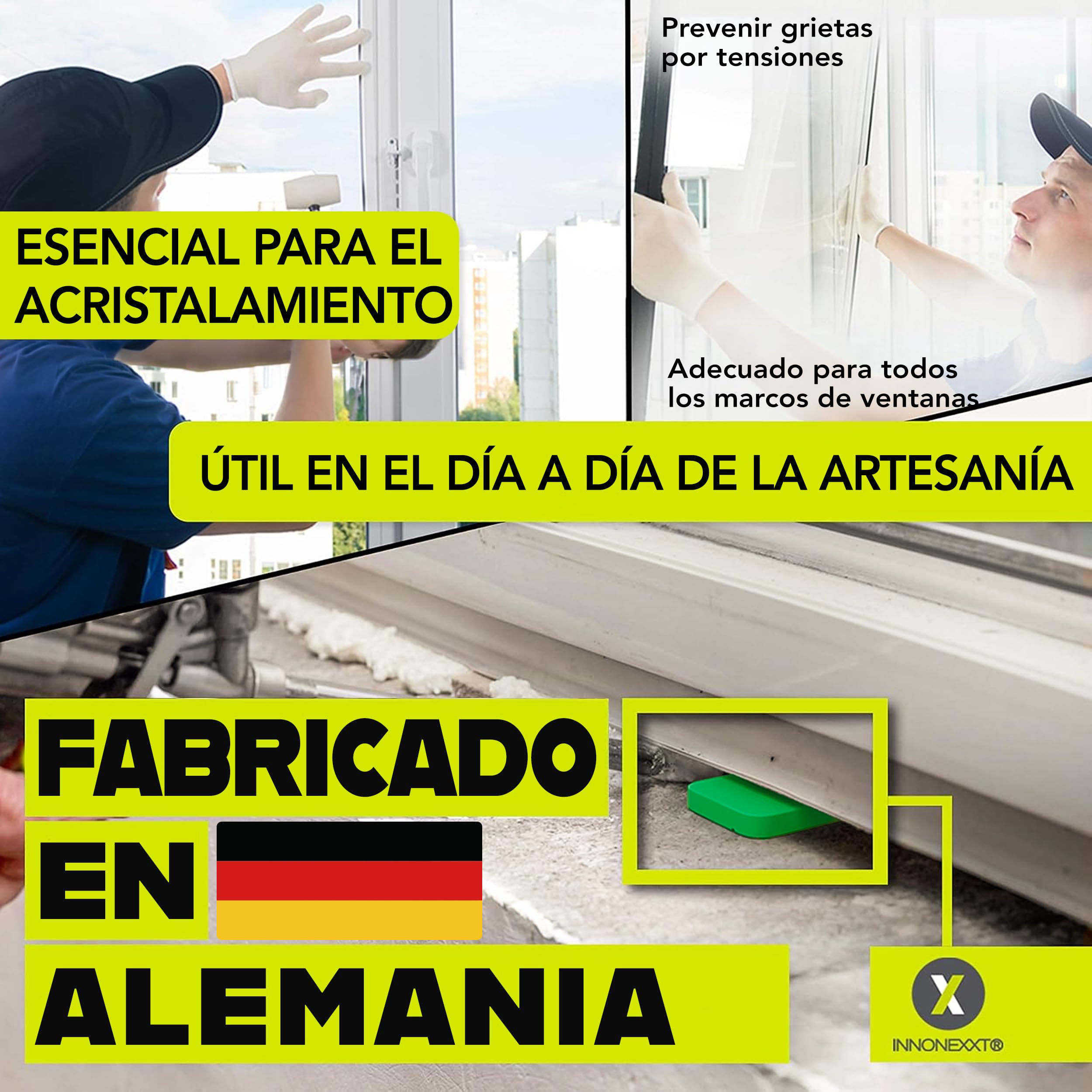 cuñas para cristales | 30 x 100 mm 600 piezas en juego: 1, 2, 3, 4, 5, 6, 8 mm | cuña, cuñas plastico, guillotina para parquet, cuña de plástico | Fabricado en Alemania