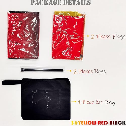 Miniatura 3 de MUNAFIE Praise Dance Square - Juego de banderas cuadradas de 55 x 78 pulgadas (2 banderas + palos) Banderas de Danza 3 # AMARILLO-ROJO-NEGRO