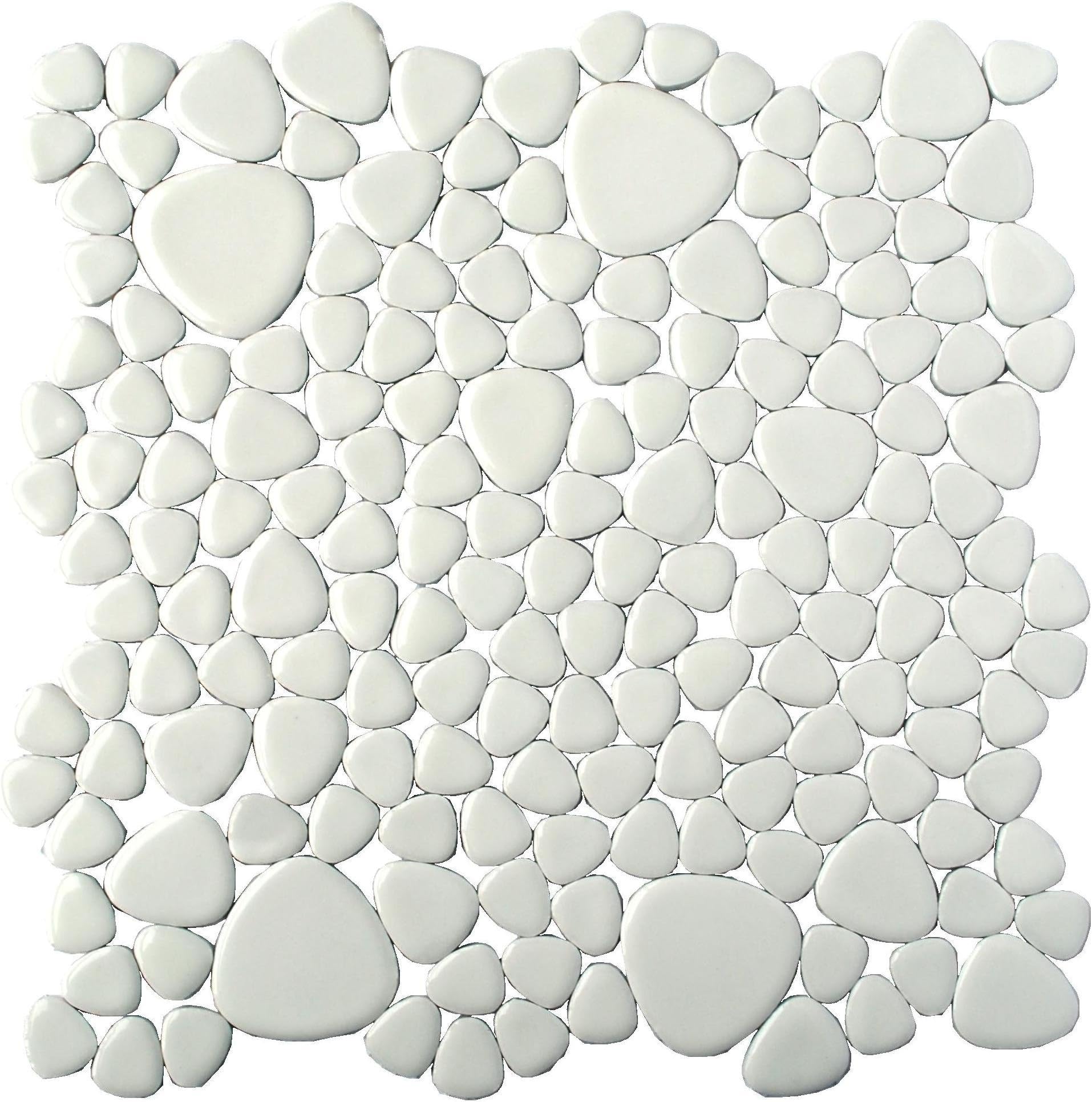 Porcelain Arctic White Pebble Tile 12x12
