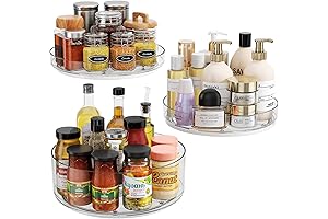 LAMU 3-Pack Lazy Susan Rotating Fridge Trays