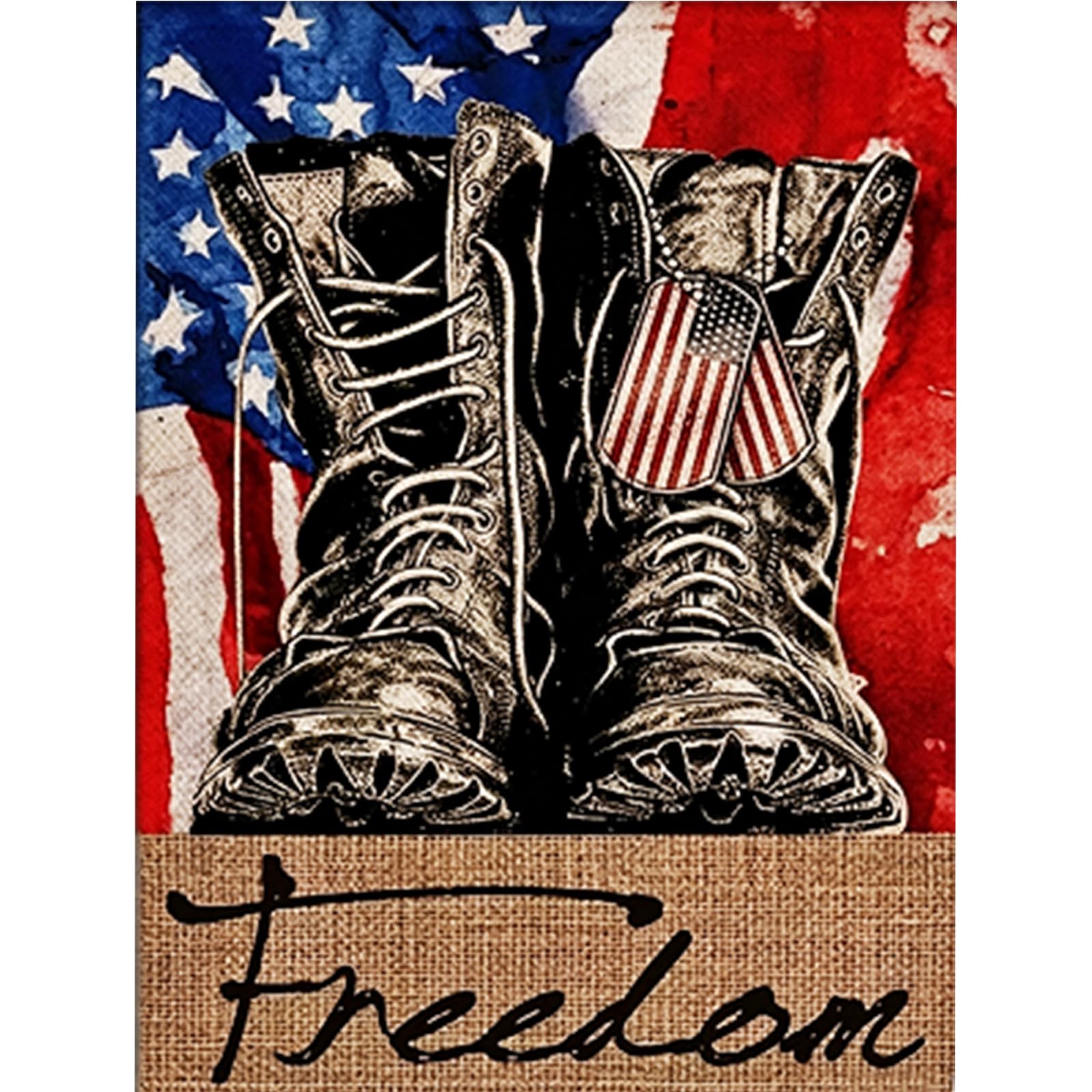 Freedom Boots DIY Paint By Numbers Kit on Canvas 11.81x15.75inch Without Frame Paint by Numbers Kits Drawing Paintwork Canvas Oil Painting Number Painting for Beginners Adults Gift