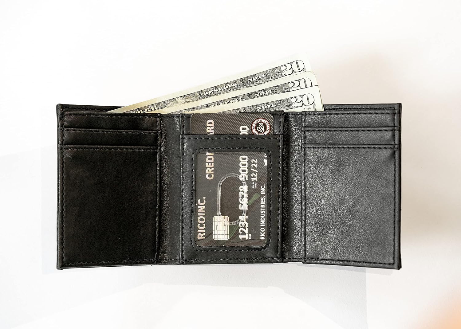 Rico Industries Laser Engraved NFL Washington Football Team Black Personalized Trifold Wallet : Sports & Outdoors