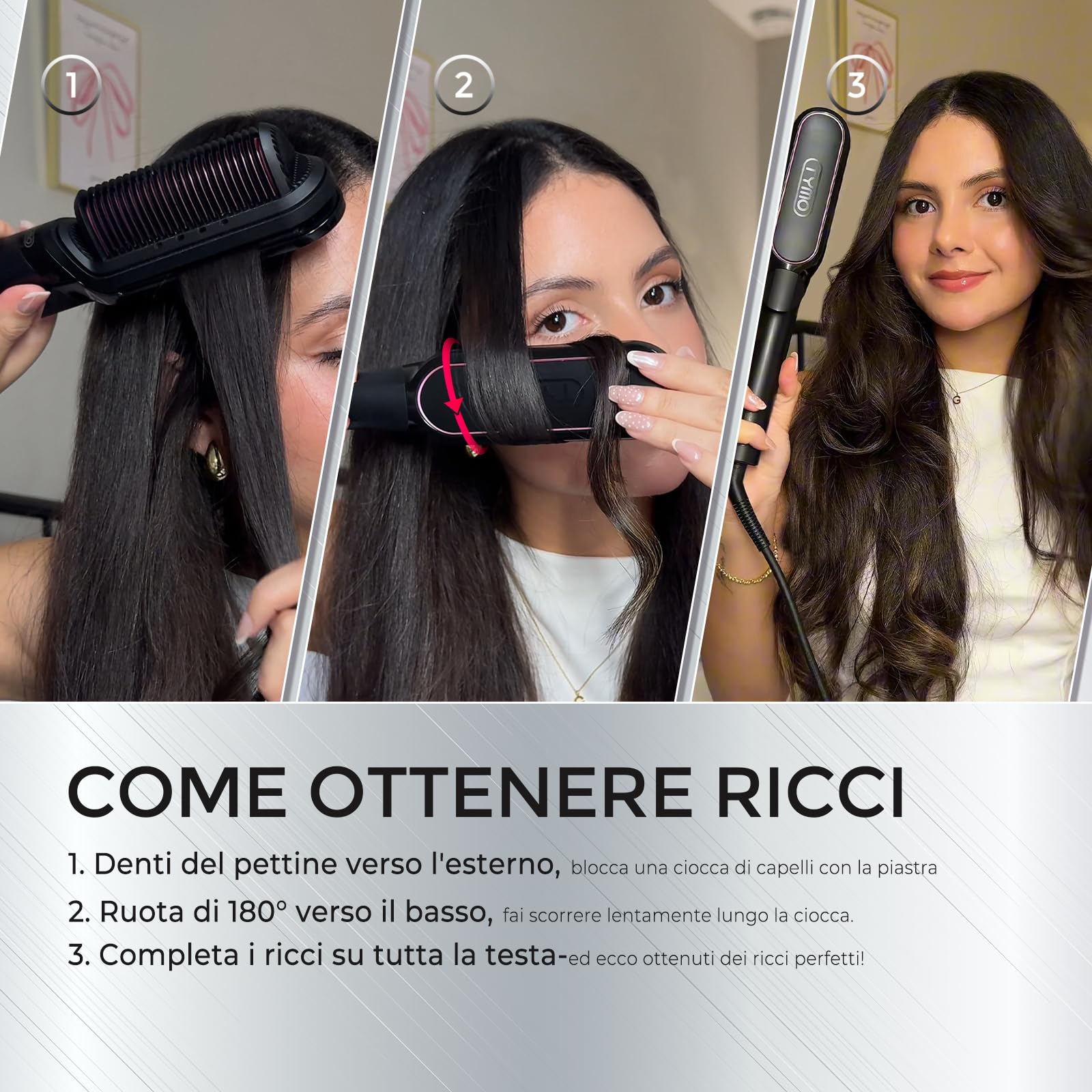 TYMO Piastra per Capelli e Spazzola Lisciante 2 in 1, 200M Ioni, Pettine Caldo in Ceramica Doppia Tensione, Lisciante Professionale Anticrespo per Capelli Lisci, Mossi o Ricci, Nero