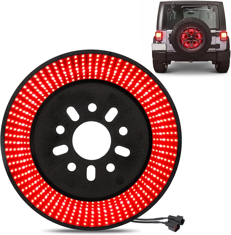 Luz de freio elevada LED para estepe BORDAN com 360 LEDs para Jeep Wrangler JK JKU YJ TJ 2007–2018